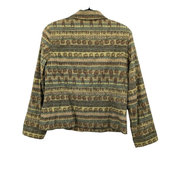 Quilted Tapestry Blazer Jacket Women Size L Earthy Boho Cottage Indie Folk Y2K - Picture 2 of 9